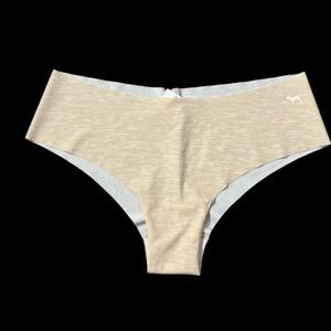 Victorias Secret Pink Supersoft Seamless No Show Cheeky panty marled beige Large